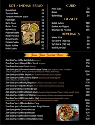 Zam Zam Mediterranean menu 1