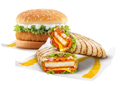 Piri Piri Big Spicy Wrap Paneer + McVeggie Burger