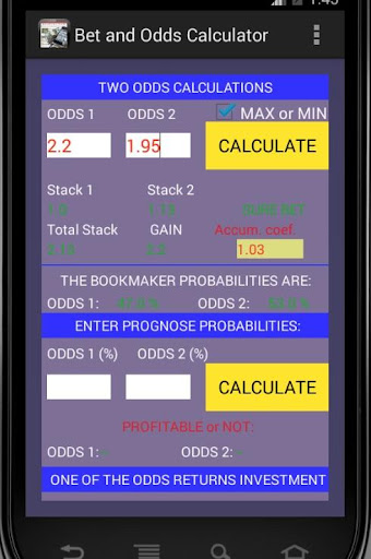 BET and ODDS CALCULATOR