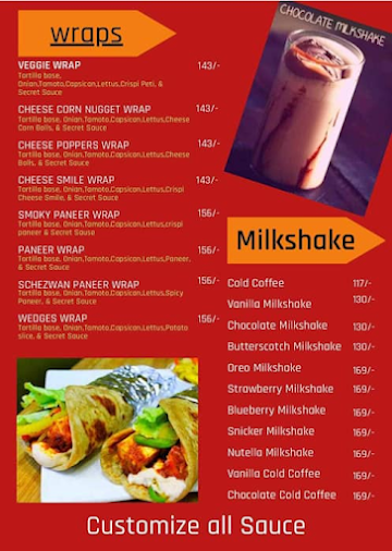 The smile Cafe menu 