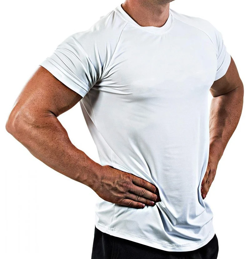 Fitnesskleidung Herren Schnelltrocknend Atmungsaktiv Training Hoch-Elastische Tights Kurzarm Sport T-Shirt. Perfekt für Sport.