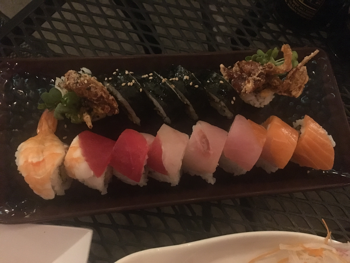 Rainbow roll and soft shell crab roll