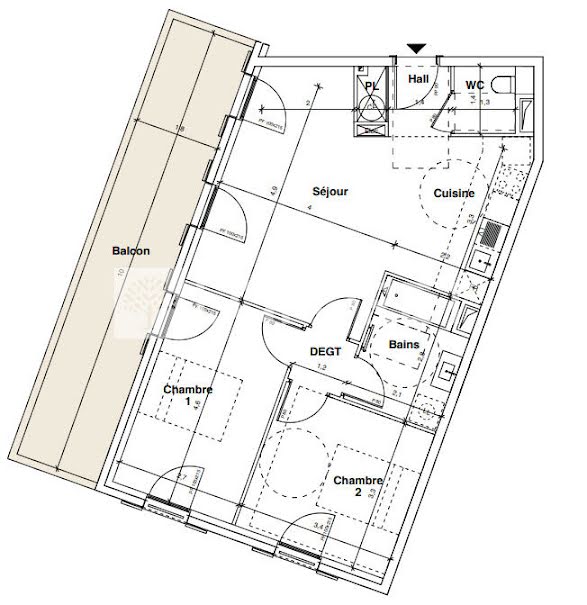 Vente appartement 3 pièces 61.3 m² à Menton (06500), 348 000 €