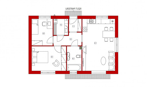 Domek Miodowy 003 ET 64 - Rzut parteru