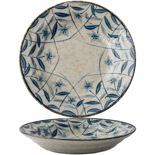 Title 5, Retro Kikyo Deep Plates Underglaze Porcelain Di...