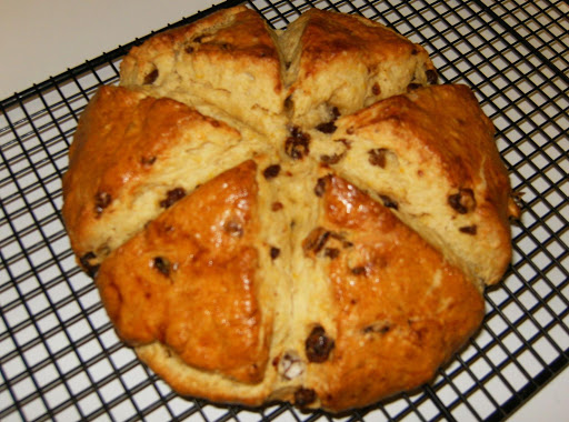 Luscious Scones in the English style, with dates, golden raisins and orange zest.