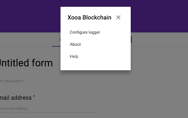 Screenshot of Xooa Blockchain Logger