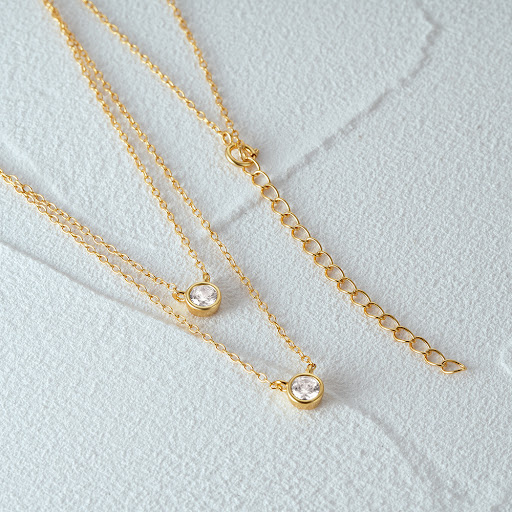 Title 4, S925 Sterling Silver Double Layer Necklace, a s...