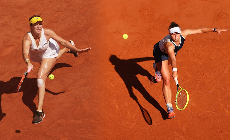 A composite image of Anastasia Pavlyuchenkova of Russia (left) and Barbora Krejcikova of Czech Republic, who meet in the 2021 French Open final at Roland Garros in Paris on June 12 2021.