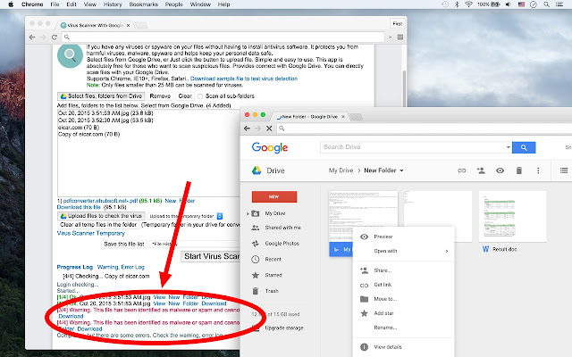 Virus Scanner With Google Drive