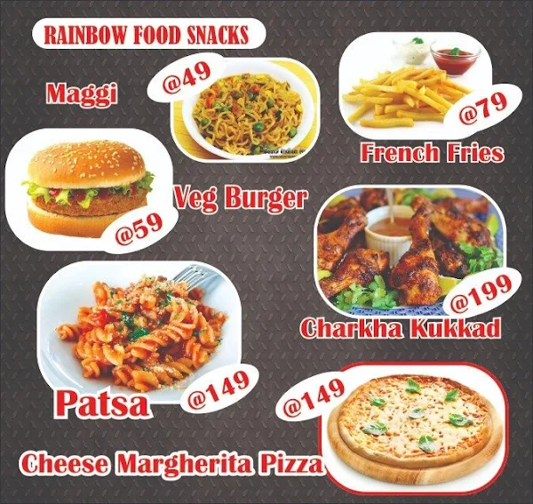 Rainbow Food Factory menu 