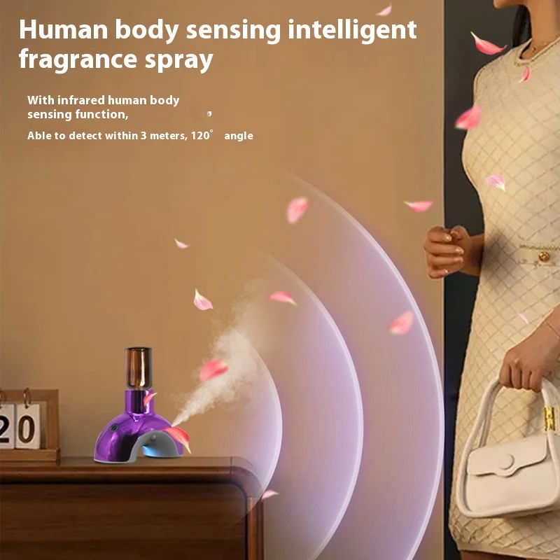 Diffusore di aromi a ultrasuoni intelligente portatile automatico, per un'atmosfera profumata e rilassante in casa.