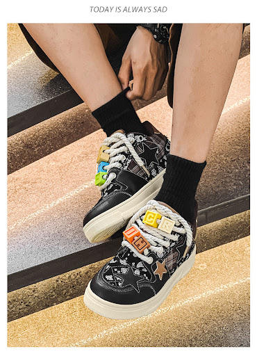 Title 4, Star Pattern Sneakers Mens Special-interest De...