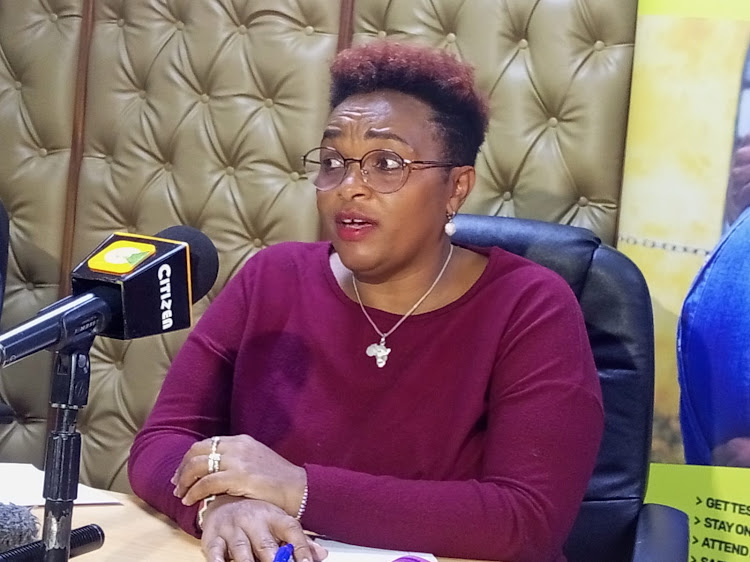 The manager of key populations at the National AIDs and STI’s Control Programme Mary Mugambi speaks to journalists in Nairobi on July 11, 2022.