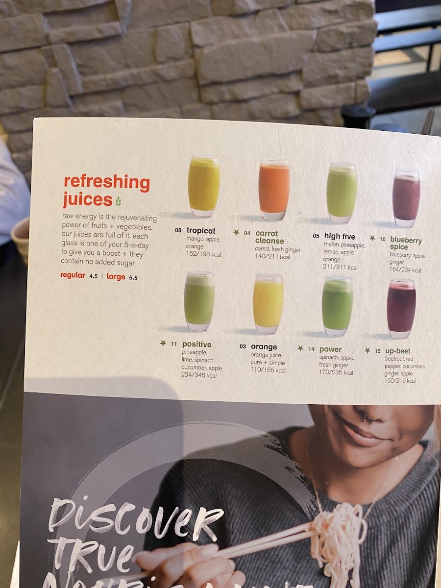 Wagamama gluten-free menu