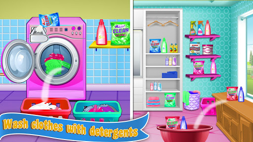 Home Laundry & Dish Washing: Messy Room Cleaning screenshots 1