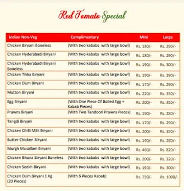 Red Tomato menu 