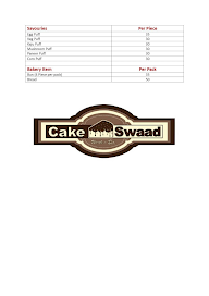 Cake Swaad menu 2