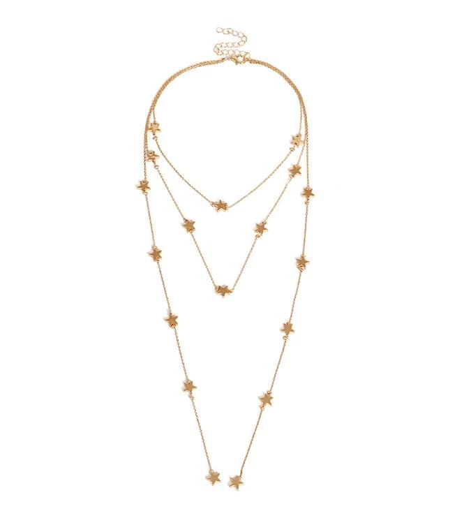Star pendant tassel multi-layer necklace