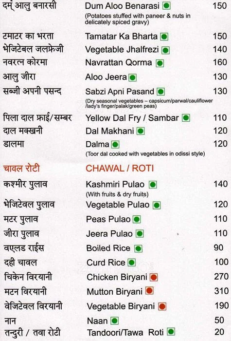 Phoolbani - Hotel Kalinga Ashok menu 