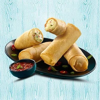 Molten Cheese Spring Rolls