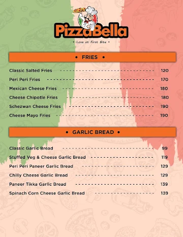 Pizza Bella menu 