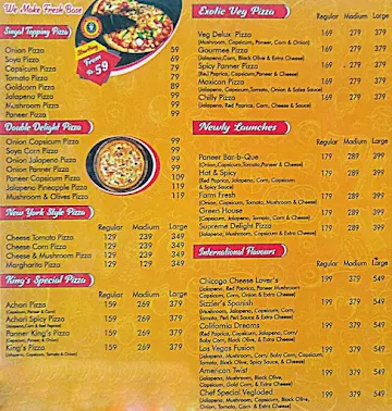 King's Pizza & Cafe menu 