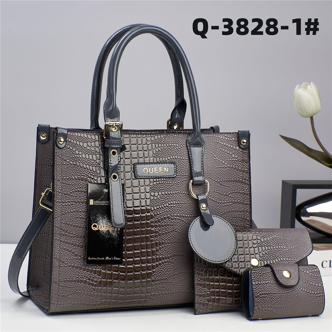 Queen Fashion Crocodile Grain Hot Trendy Classic Design 3 in 1 Purse ...