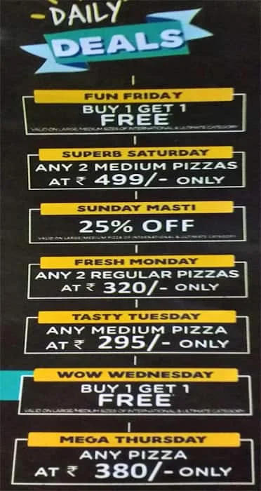 Hot & Fresh Canadian Pizza menu 