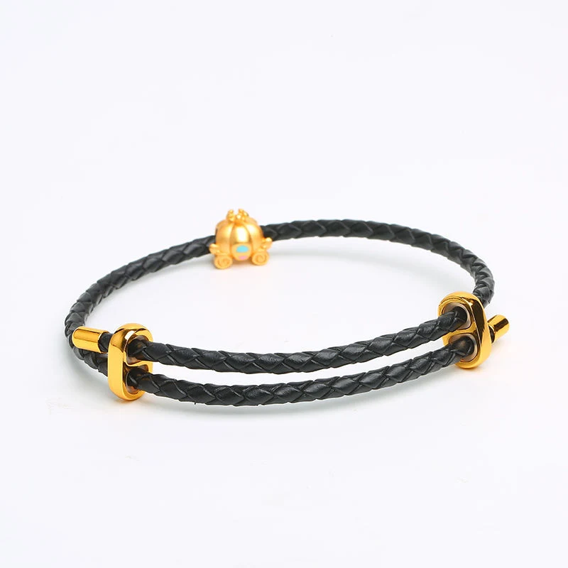 Verstelbare leren armband met touw voor kralen met groot gat, polsriem koord, stijlvol en comfortabel.