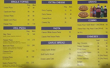 Krishna Pizza menu 