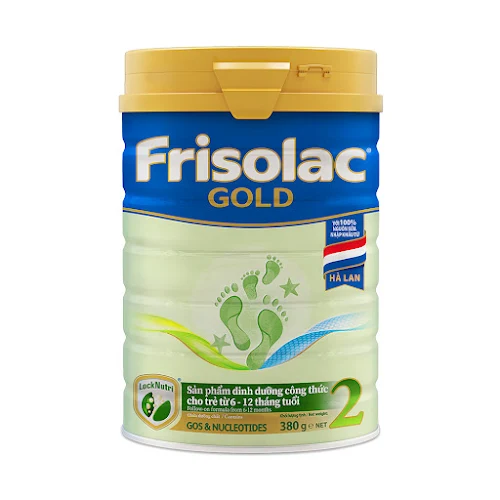 Sữa Bột Frisolac Gold 2 lon thiếc 380G-cho trẻ từ 6-12 tháng tuổi