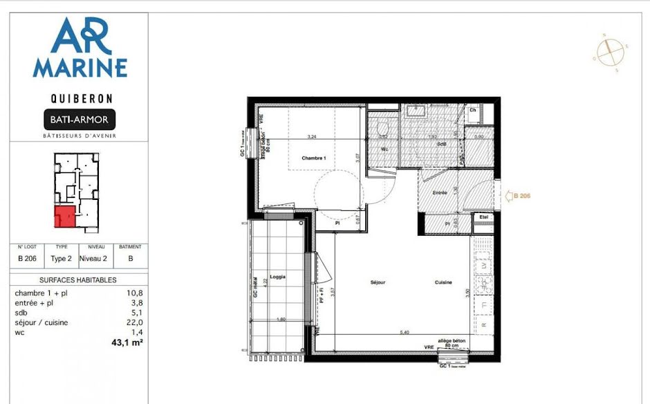 Vente maison 2 pièces 43 m² à Quiberon (56170), 275 000 €