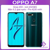 Điện Thoại Oppo A7 Màn 6.2 Giọt Nước - Snap 450 Ram 4G 64G