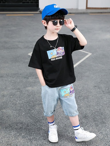Title 5, Casual Boys Short Sleeve Two-piece Suit for Sm...