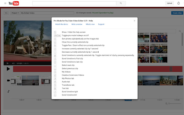 Pro Mode for YouTube Video Editor chrome extension