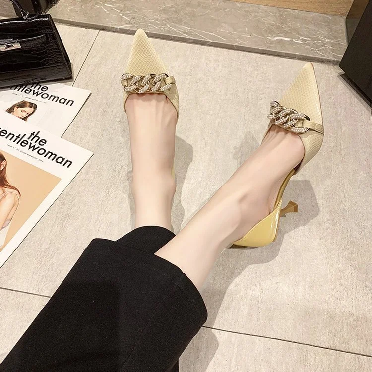 Title 5, Sapatos scarpin femininos, estilo "dOrsay", bi...