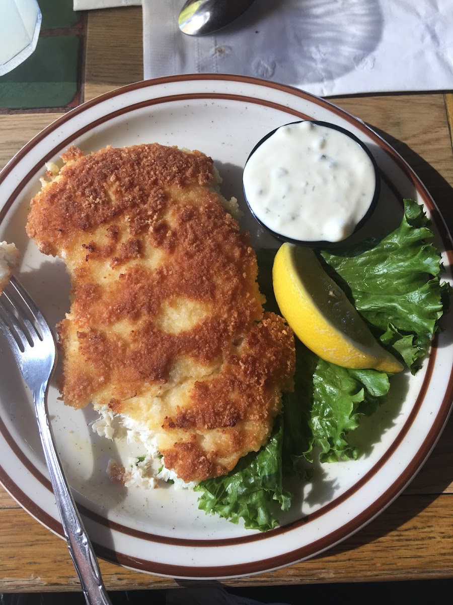 Gf Panko crusted halibut and tartar sauce