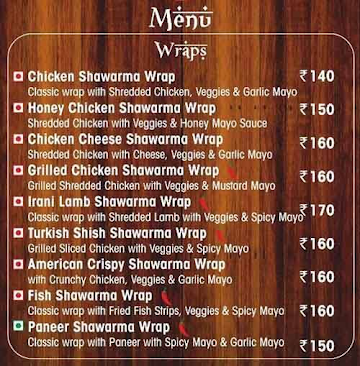 Shawarma Corner menu 