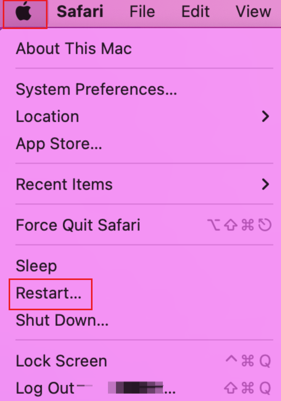 restart Mac