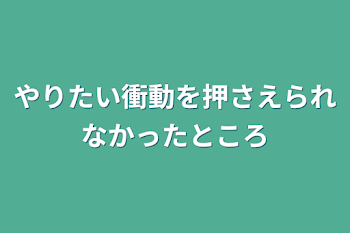 やりたい衝動を押さえられなかったところ