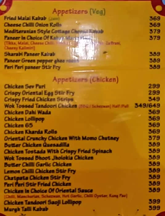 Angrezi Dhaba menu 