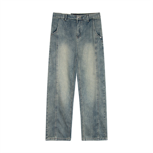 Title 4, Mens Washed Denim Loose Casual Pants Relaxed F...