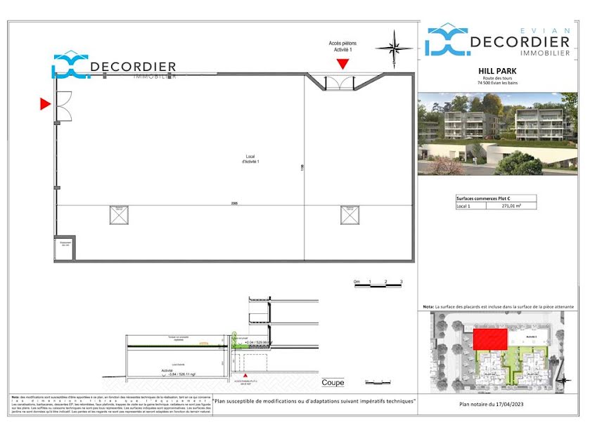 Vente locaux professionnels  271.01 m² à Evian-les-Bains (74500), 855 600 €