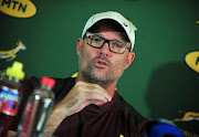 Springbok coach Jacques Nienaber at the national rugby team press conference at Southern Sun The Cullinan in Cape Town on February 22.