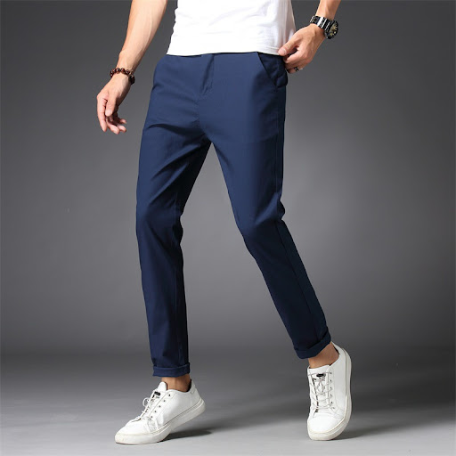 Title 7, Korean style casual pants, straight slim fit fo...