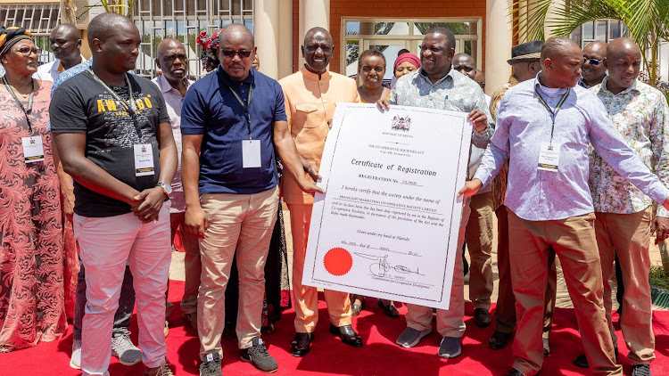 President William Ruto during the official commissioning of the Voi Gemstone Value Addition Centre in Taita Taveta county on October 27, 2023