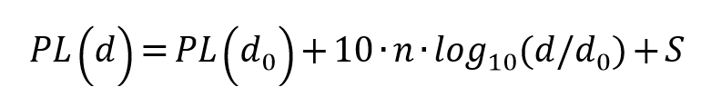公式(1)：傳播路徑損失計算式