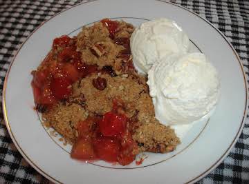 Cherry Rhubarb Crisp