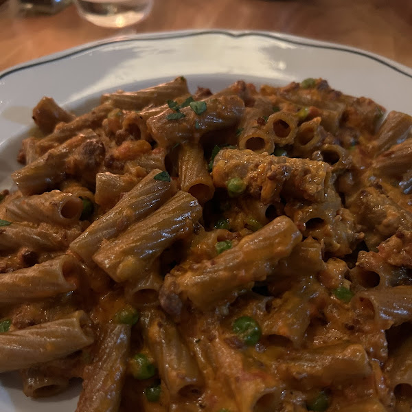 Gluten free buckwheat flour pasta with chianti sauce